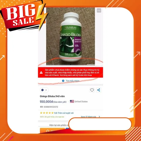 Viên Uống Bổ Não Ginkgo biloba 300 Viên Của Mỹ - Tăng Cường Tuần Hoàn Não, Hỗ Trợ Trí Nhớ