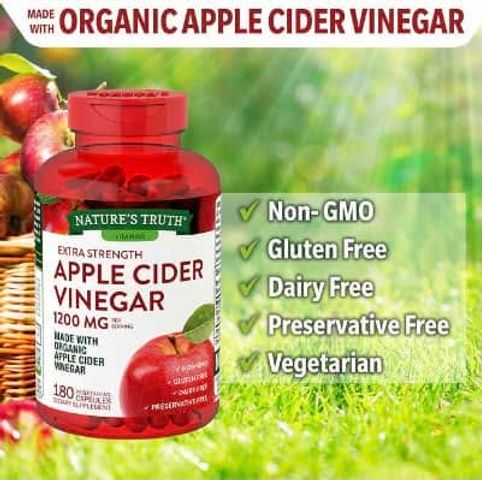 Viên Uống Giảm Cân Giấm Táo Apple Cider Vinegar 1200Mg 180 Viên ( Sale rẻ date 2/27)