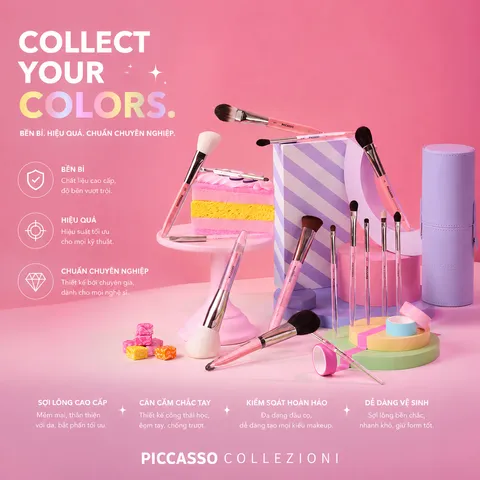BỘ CỌ 18 CÂY CHUYÊN NGHIỆP PICCASSO COLLEZIONI CÁN TRONG SUỐT