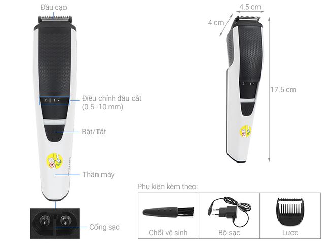 Máy tạo kiểu râu Philips BT3206/14