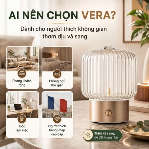 Máy Xông Khuếch Tán Tinh Dầu Puressentiel VERA Pháp Không Nước, Phòng Đến 120m², Tự Ngắt 1H