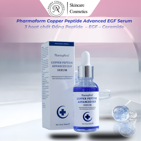Pharmaform Copper Peptide Advanced EGF Serum chăm sóc da nhạy cảm, bảo vệ tự nhiên và duy trì kết cấu da khỏe mạnh, mềm mại 30ml