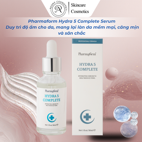 Pharmaform Hydra 5 Serum dưỡng ẩm và Pro-Vitamin B5, giúp hỗ trợ duy trì độ ẩm cho da, mang lại làn da mềm mại, căng mịn .