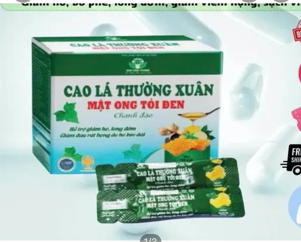 Cao lá thường Xuân mật ong tỏi đen hộp 30 gói, giảm ho hiệu quả