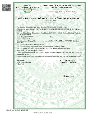 MENO-AVERT CALCIUM PLUS - Viên uống Hỗ trợ sức khỏe xương & nội tiết nữ - Hộp 45 viên - Pháp