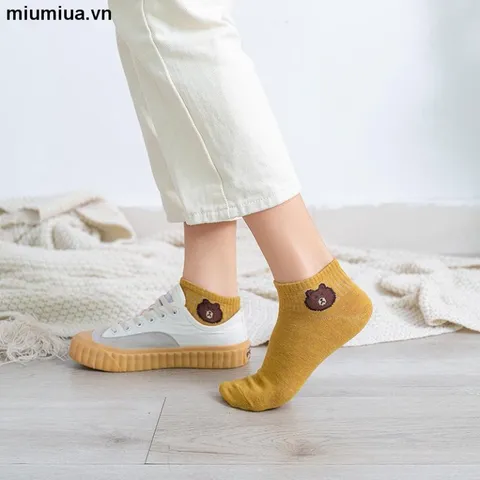 HOT Combo 10 cặp Vớ hoa lá gấu phim hoạt hình phong thái Unisex dễ thương,tất hút hơi mồ hồi cao cấp 796821