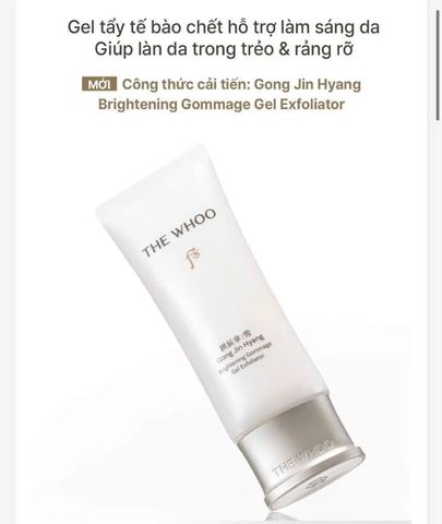 Tẩy Tế Bào Chết Whoo GongJinhyang Brightening Gommage Gel 100ml - Exfoliator Sáng Da, Dưỡng Ẩm, Phù Hợp Với Da Nhạy Cảm