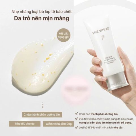 Tẩy Tế Bào Chết Whoo GongJinhyang Brightening Gommage Gel 100ml - Exfoliator Sáng Da, Dưỡng Ẩm, Phù Hợp Với Da Nhạy Cảm