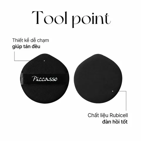 Bộ 05 Bông Phấn Cushion Piccasso Glow Cushion Puff Tán Nền Mịn Bóng