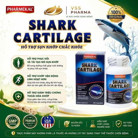 SỤN CÁ MẬP SHARK CARTILAGE - HỖ TRỢ PHỤC HỒI VÀ TÁI TẠO MÔ SỤN KHỚP