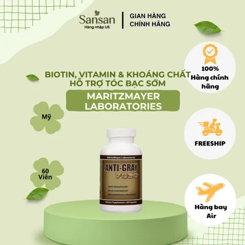 Anti Gray 7050 60 Viên Mỹ, Bổ Sung Catalase Biotin Vitamin & Khoáng Chất Hỗ Trợ Chăm Sóc Tóc