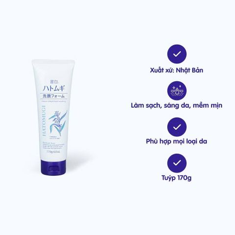 Sữa Rửa Mặt Hatomugi Ý Dĩ Hỗ Trợ Dưỡng Ẩm, Sáng Da [hàng nhập khẩu]