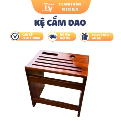 kệ cắm dao bằng gỗ tự nhiên cao cấp (TV1642)