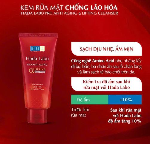 Sữa Rửa Mặt Hada Labo Pro Anti Aging Cleanser 80g [hàng nhập khẩu]