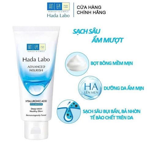 Sữa Rửa Mặt Hada Labo Dưỡng Ẩm Tối Ưu Advanced Nourish Hyaluronic Acid Cleanser 80g [hàng nhập khẩu]
