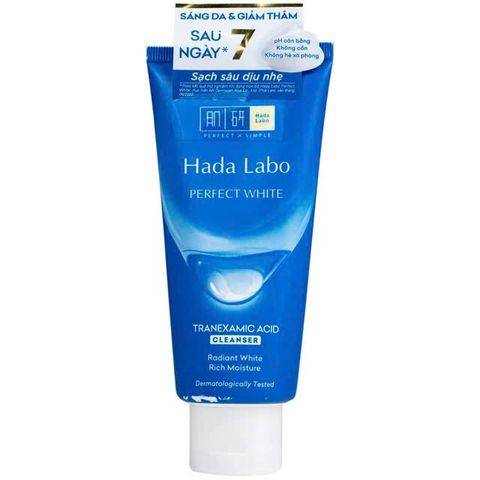 Sữa Rửa Mặt Hada Labo Perfect White Arbutin Cleanser Sạch Sâu, Dưỡng Sáng Da 80g [hàng nhập khẩu]