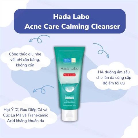 Sữa Rửa Mặt Dành Cho Da Mụn, Nhạy Cảm Hada Labo Acne Care Calming Cleanser 80g [hàng nhập khẩu]
