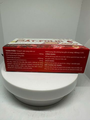 Viên Uống Sắt Folic EUZOFA Bổ Sung Sắt, Vitamin B9 B12 Hỗ Trợ Tạo Máu – Hộp 30 viên