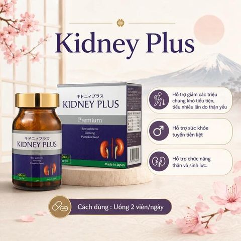 Viên uống bổ thận hỗ trợ giảm chứng khó tiểu tiện, tiểu nhiều lần do thận yếu Kidney Plus Jpanwell (60 viên)