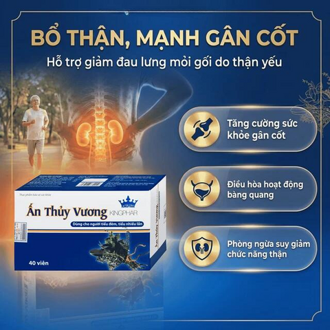 Viên uống giúp bổ thận, giảm tiêu đêm tiểu ngày nhiều lần Ấn Thủy Vương Kingphar (4 vỉ x 10 viên)
