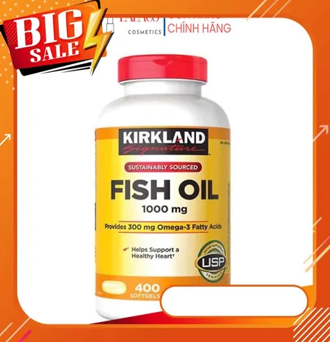 [DATE 2027] Viên uống Kirkland Fish Oil 1000Mg 400 viên của Mỹ