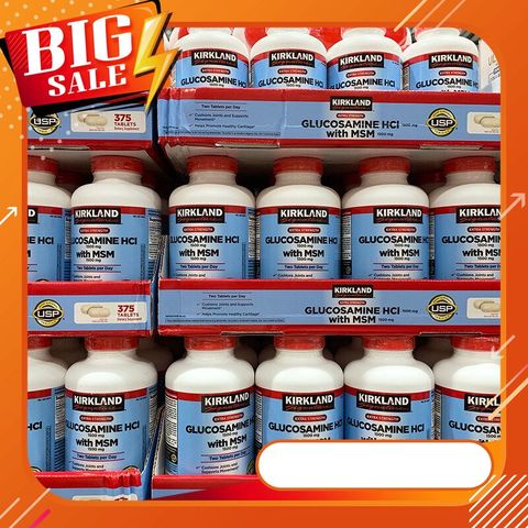 Viên Uống Bổ Xương Khớp Kirkland Glucosamine HCL With MSM 375 Viên Của Mỹ 1500mg - Hỗ Trợ Giảm Đau Xương Khớp & Cải Thiện Chức Năng Khớp
