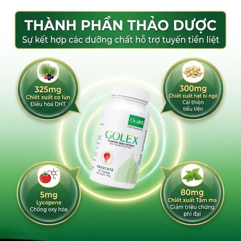 Viên uống hỗ trợ cho người phì đại lành tính tuyến tiền liệt Golex Ocavill (30 viên)