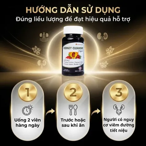 Viên uống bổ thận, hỗ trợ giảm nguy cơ viêm đường tiết niệu Kidney Cleanser Support Vitamins For Life (30 viên)