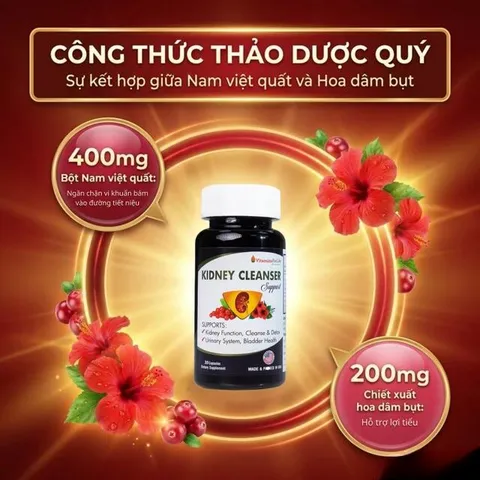Viên uống bổ thận, hỗ trợ giảm nguy cơ viêm đường tiết niệu Kidney Cleanser Support Vitamins For Life (30 viên)