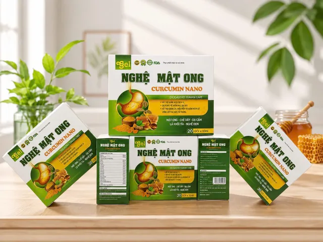 gel nghệ mật ong cucumin hộp 20 gói hàng chính hãng