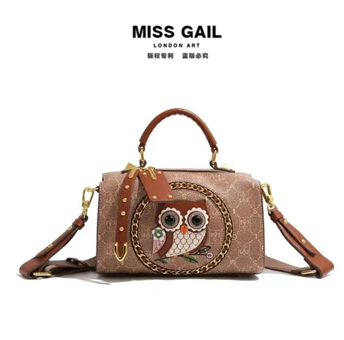 (Hàng V.I.P LIMITED) - Túi xách nữ cầm tay MISS GAIL Thiết Kế Hình Cú, Kiểu Dáng Gối Boston