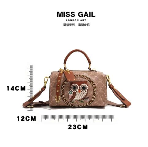 (Hàng V.I.P LIMITED) - Túi xách nữ cầm tay MISS GAIL Thiết Kế Hình Cú, Kiểu Dáng Gối Boston