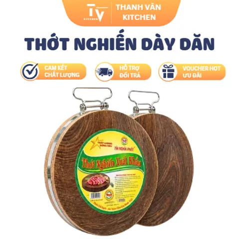 thớt gỗ nghiến dày dặn nguyên khối độ dày 9 - 10cm (TV1646)