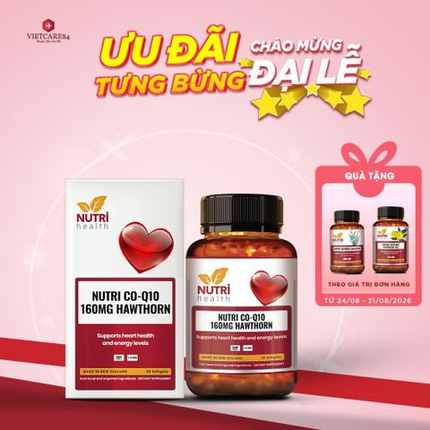 Viên Uống Bổ Tim Nutri CO-Q10 160MG 30 Viên - Hỗ Trợ Sức Khỏe Tim Mạch từ New Zealand, Bổ sung Coenzyme Q10 Tốt Nhấtt
