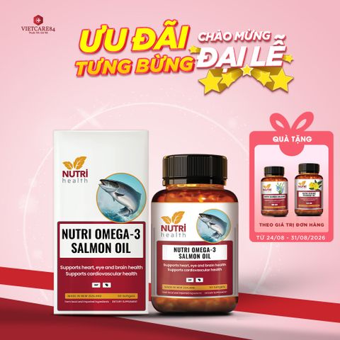 Viên Dầu Cá Hồi New Zealand Nutri Omega-3 Salmon Oil 60 Viên