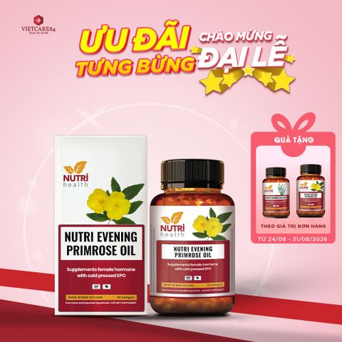 Viên Uống Bổ Sung Nội Tiết Nutri Evening Primrose Oil 60 Viên - Hỗ Trợ Cải Thiện Nội Tiết Tố Nữ, Đẹp Da, Giảm Nám