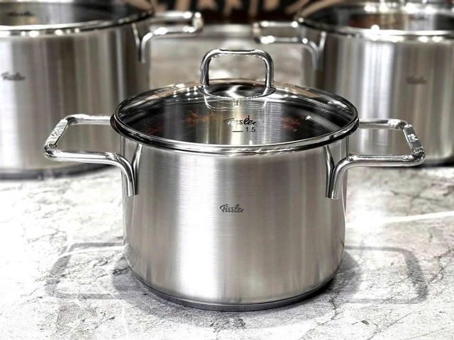 Bộ nồi Fissler Satitherm 2026 chất liệu thép bóng mờ