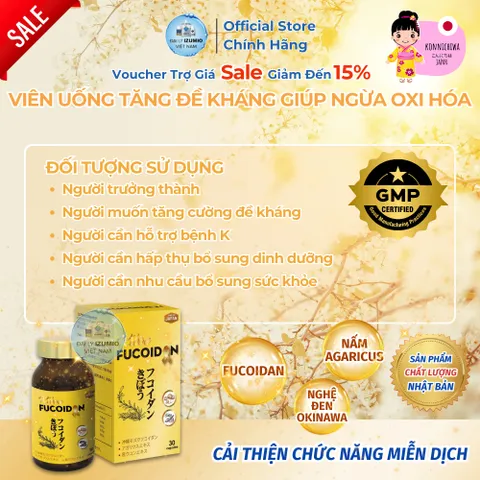 [Mua 5 Tặng 1] Kibou Fucoidan - Hộp 120 Viên Uống Tăng Đề Kháng Giúp Ngừa Oxi Hóa Nhập Nhập Khẩu Nhật Bản