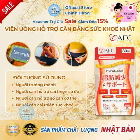 [Xuất Kèm VAT] Thực Phẩm Bảo Vệ Sức Khỏe AFC - Ellagic Acid - Hỗ Trợ Vòng Eo - Nhập Khẩu Chính Hãng Nhật Bản
