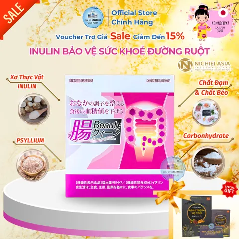 [Xuất Kèm VAT] Thực Phẩm Bảo Vệ Sức Khỏe Intestines Beauty Queen - Hộp 30 Gói Men Lợi Khuẩn INULIN Nichiei Bussan