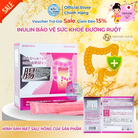 [Xuất Kèm VAT] Thực Phẩm Bảo Vệ Sức Khỏe Intestines Beauty Queen - Hộp 30 Gói Men Lợi Khuẩn INULIN Nichiei Bussan