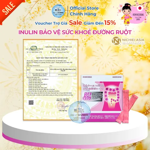 [Xuất Kèm VAT] Thực Phẩm Bảo Vệ Sức Khỏe Intestines Beauty Queen - Hộp 30 Gói Men Lợi Khuẩn INULIN Nichiei Bussan