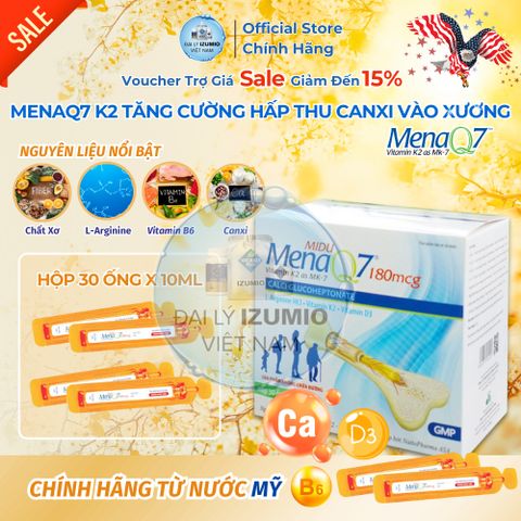 [Hàng Mới Về] Tăng Chiều Cao Midu MenaQ7 180mcg Hộp 30 Ống D3K2 Canxi Cho Bé Phát Triển Chắc Xương - Chính Hãng Hoa Kỳ