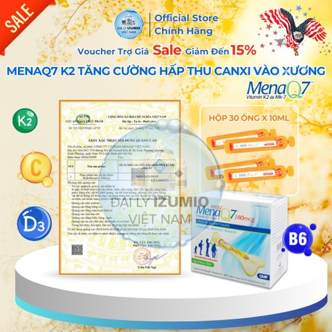 [Hàng Mới Về] Tăng Chiều Cao Midu MenaQ7 180mcg Hộp 30 Ống D3K2 Canxi Cho Bé Phát Triển Chắc Xương - Chính Hãng Hoa Kỳ