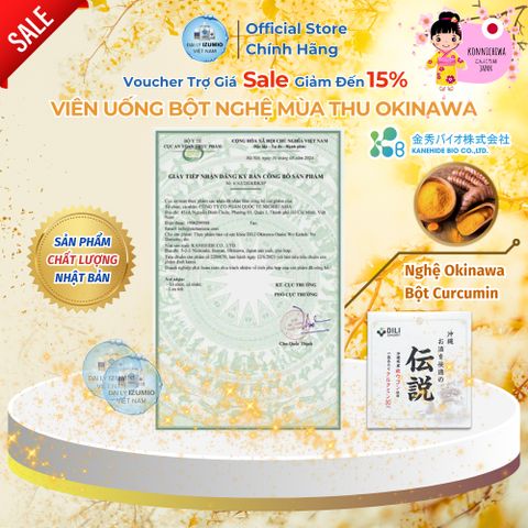 [Xuất Kèm VAT] Viên Uống Bột Nghệ Mùa Thu DILI Okinawa Osake Wo Kaiteki No Densetu Hộp 50 Viên Nhập Khẩu Nhật Bản