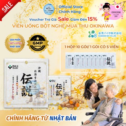 [Xuất Kèm VAT] Viên Uống Bột Nghệ Mùa Thu DILI Okinawa Osake Wo Kaiteki No Densetu Hộp 50 Viên Nhập Khẩu Nhật Bản
