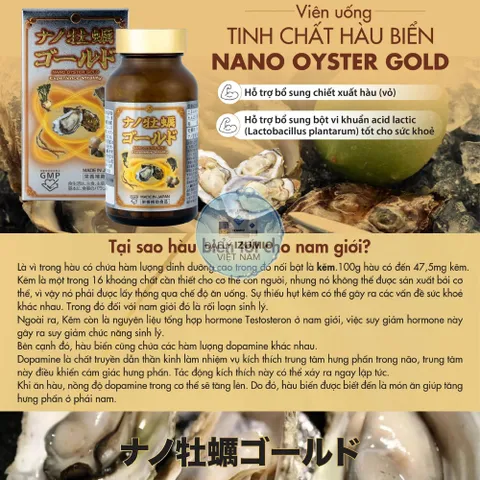 [Xuất Kèm VAT] Hộp 120 Viên Tinh Chất Hàu Nano Gold Nichiei Bussan - Tăng Cường Sinh Lực Toàn Diện Chính Hãng Nhật Bản