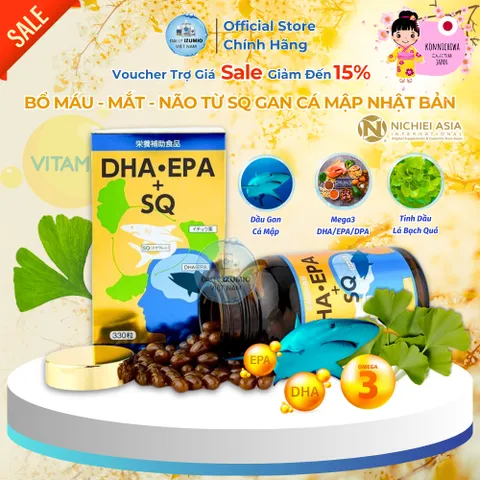 [Xuất Kèm VAT] Thực Phẩm Bảo Vệ Sức Khỏe DHA.EPA+SQ Hộp 330 Viên Dầu Gan Cá - Chính Hãng Nhật Bản