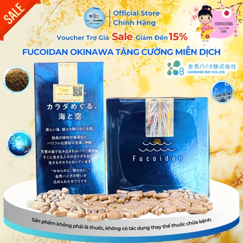 [Tem Phụ + VAT] Fucoidan Xanh Okinawa Hộp 180 Viên Uống Tảo Biển Hỗ Trợ U Bướu Kanehide - Chính Hãng Nhật Bản