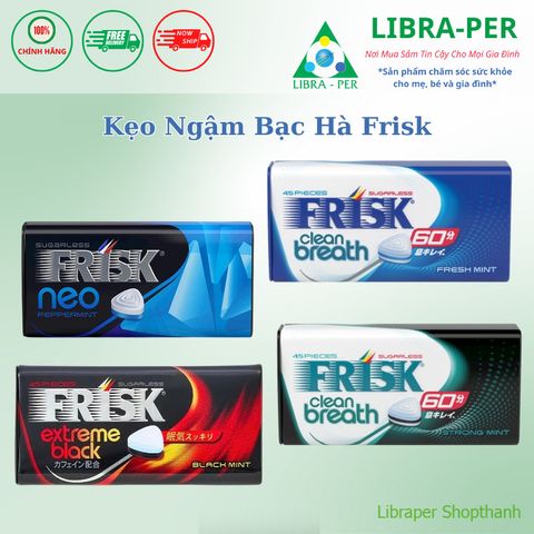 Kẹo Ngậm Frisk Clean Breath Bạc Hà Nhật Bản | Không Đường – Thơm Miệng Lâu, Tự Tin Giao Tiếp